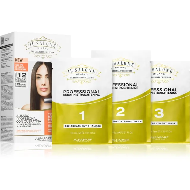 Alfaparf Milano Il Salone Milano Straightening Kit vyhlazující péče pro citlivé vlasy Illuminating Linseed Oil 1 ks
