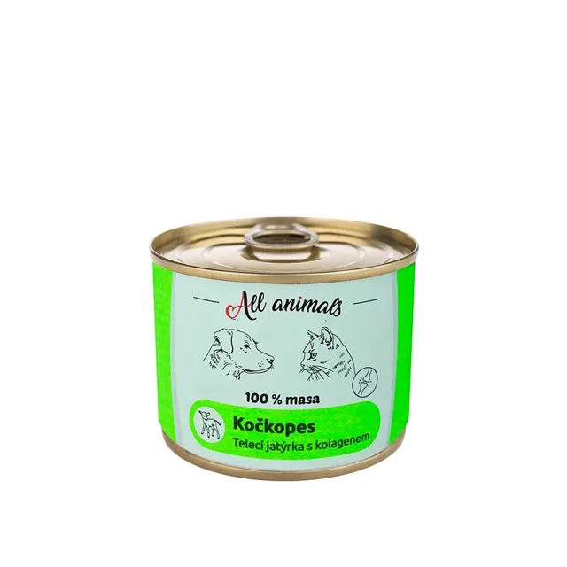 ALL ANIMALS Kočkopes telecí játrka s kolagenem 200 g