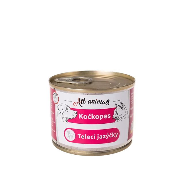 ALL ANIMALS Kočkopes telecí jazýčky 200 g