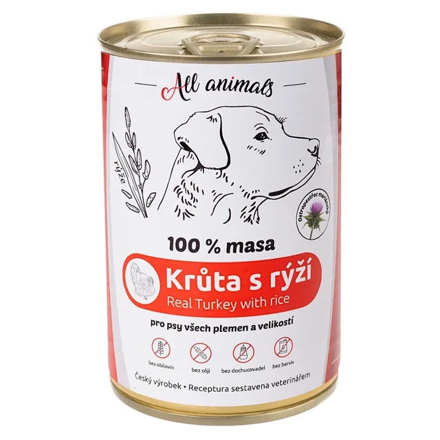 ALL ANIMALS Krůtí mleté s rýží 400 g