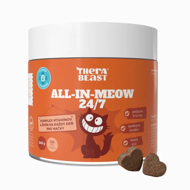 All-in-meow 24/7 – komplex vitaminů a živin pro kočky – 120 ks – Therabeast