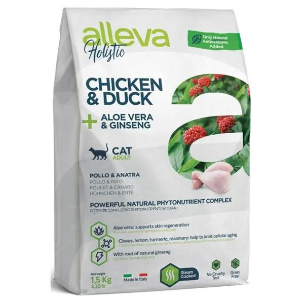 ALLEVA Holistic Adult Chicken&Duck granule pro kočky 1,5 kg