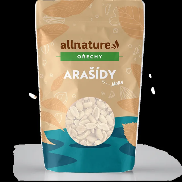 ALLNATURE Arašídy loupané pražené nesolené 1000 g