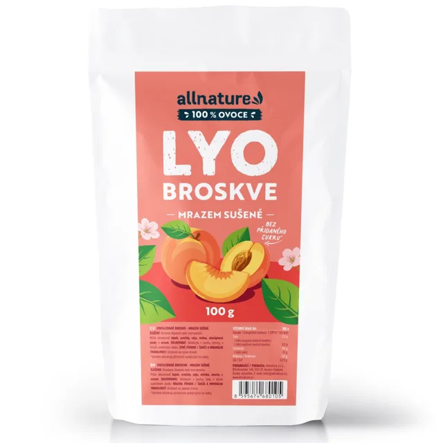 Allnature Broskve Lyo mrazem sušené 100 g