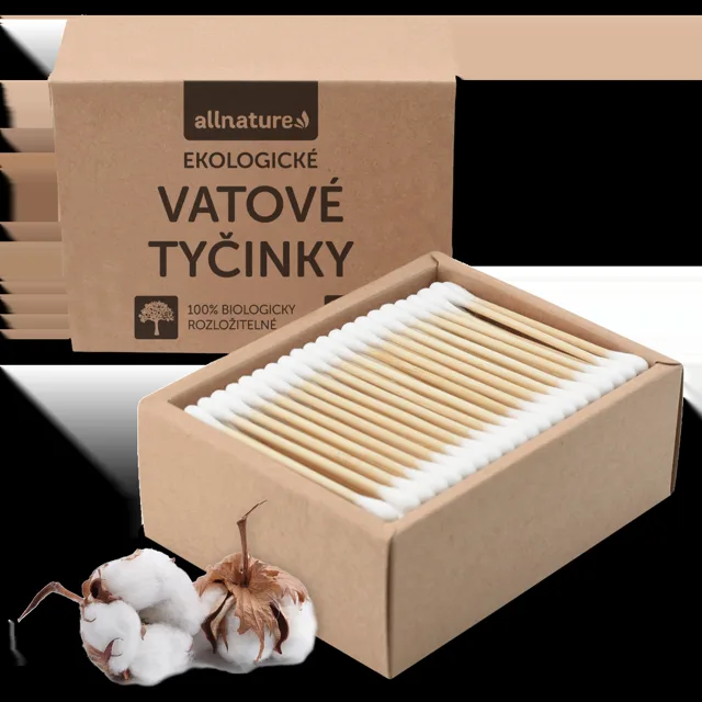 Allnature Ekologické vatové tyčinky 200 ks