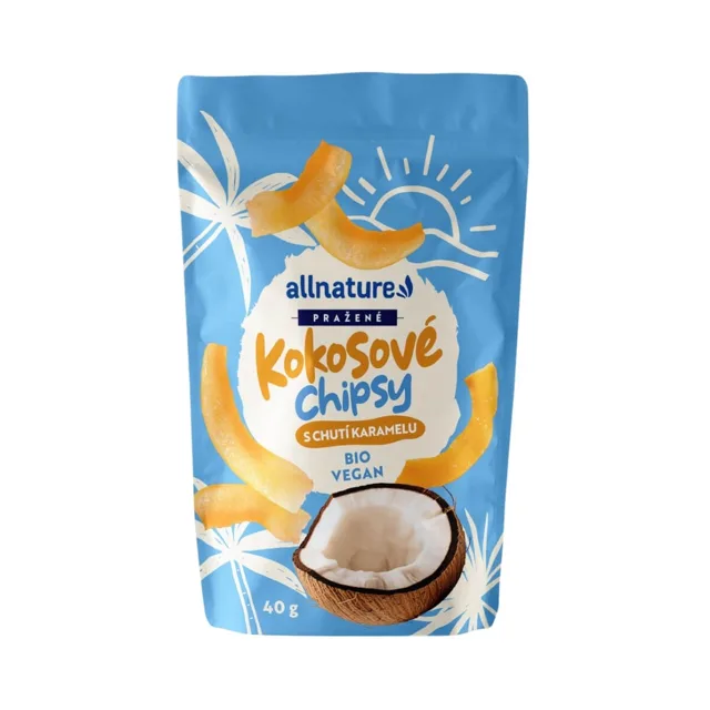 Allnature Kokosové chipsy s karamelem, 40 g