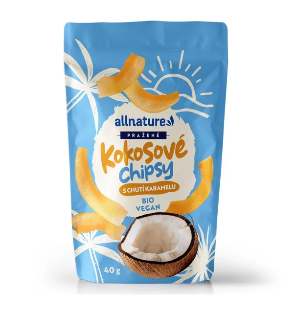 Allnature Kokosové chipsy s karamelem BIO 40 g