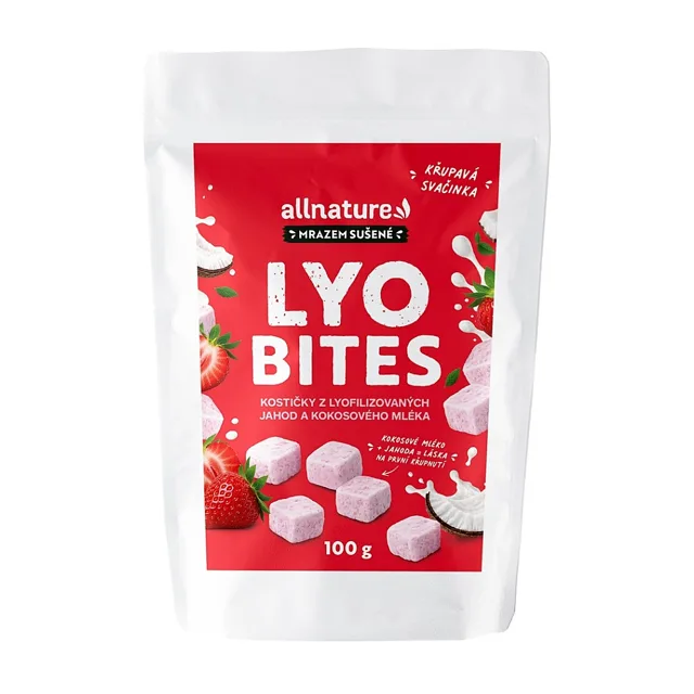 ALLNATURE Lyo Bites kostičky sušené mrazem Jahoda 100 g