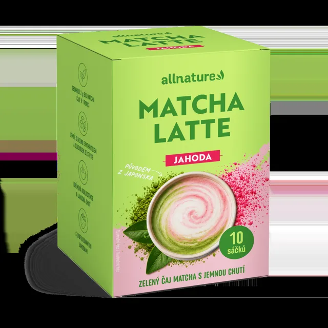 Allnature Matcha latte jahoda 10x20 g