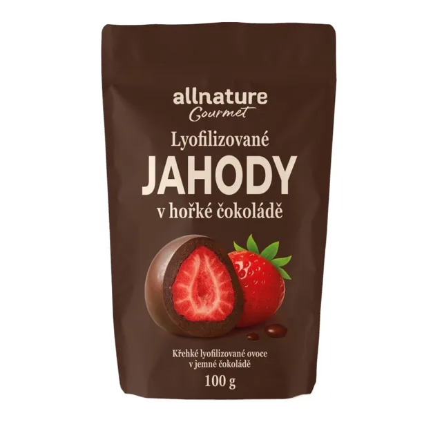 Allnature Mrazem sušené jahody v hořké čokoládě 100 g