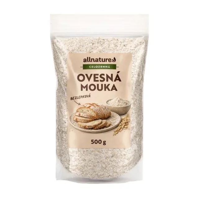 Allnature Ovesná mouka celozrnná bezlepková 500 g