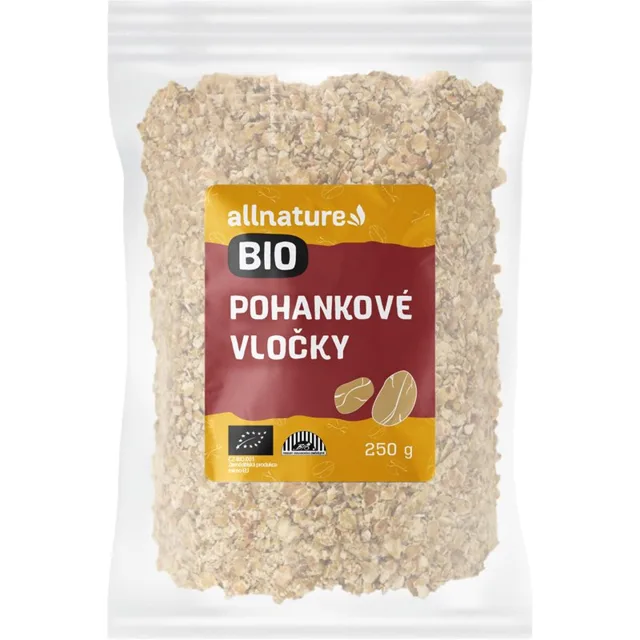 Allnature Pohankové vločky BIO bezlepkové vločky v BIO kvalitě 250 g