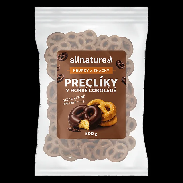 ALLNATURE Preclíky v hořké čokoládě 500 g