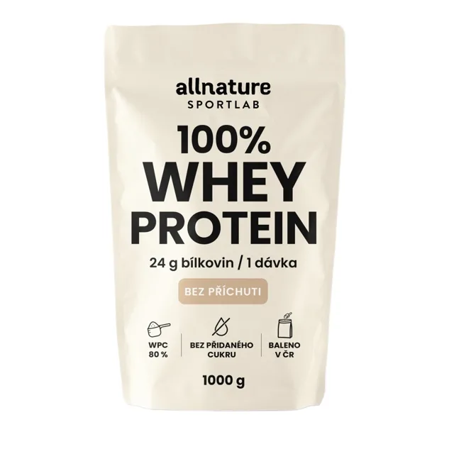 Allnature Sportlab 100% WHEY protein bez příchuti 1000 g