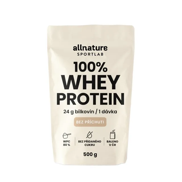Allnature Sportlab 100% WHEY protein bez příchuti 500 g