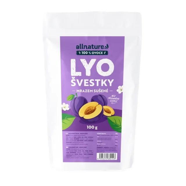 Allnature Švestky sušené mrazem 100 g
