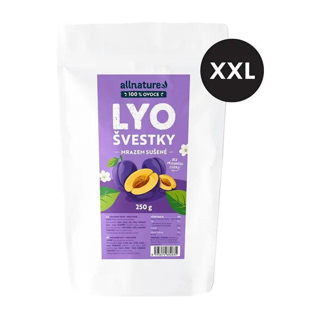 ALLNATURE Švestky sušené mrazem XXL 250 g