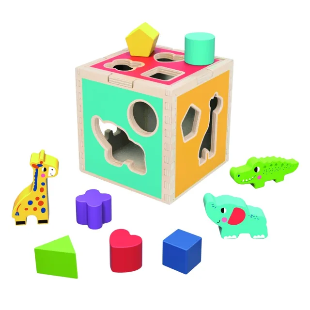 Alltoys Dřevěná kostka vkládačka zvířátka