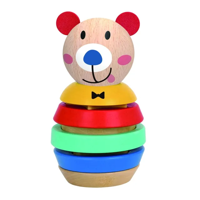 Alltoys Dřevěná skládací věž medvěd