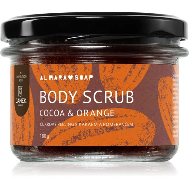 Almara Soap Body Scrub cukrový tělový peeling na celulitidu s vůní Cocoa & Orange 180 g