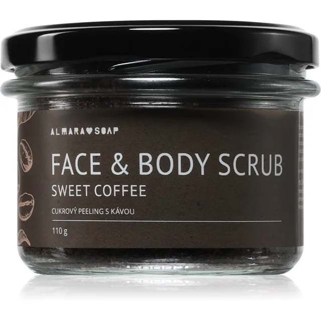 Almara Soap Face & Body Scrub cukrový peeling na tělo a obličej s vůní Sweet Coffee 110 g