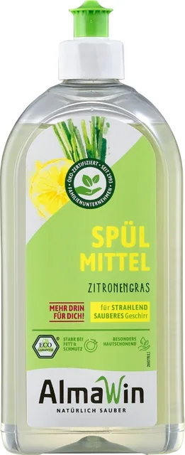 AlmaWin Tekutý prostředek na nádobí Citronová tráva 0,5 l