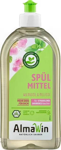 AlmaWin Tekutý prostředek na nádobí Divoká růže & meduňka 500 ml