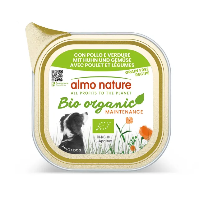 Almo Nature BioOrganic Maintenance 12 x 100 g - Bio kuře & bio zelenina