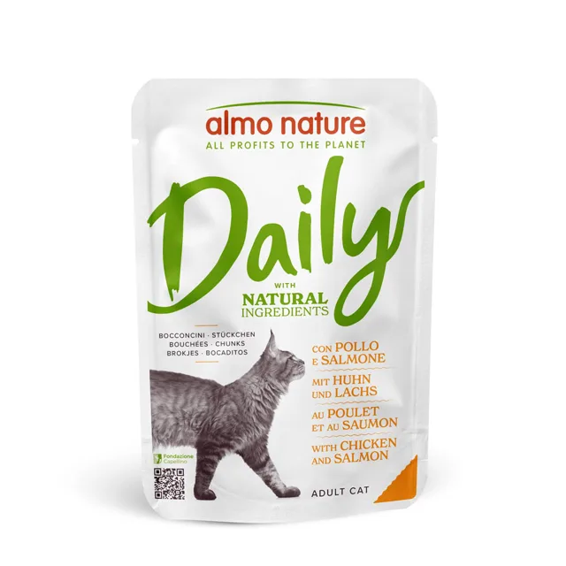 Almo Nature Cat Daily Menu kapsička 24 x 70 g - kuře  & losos