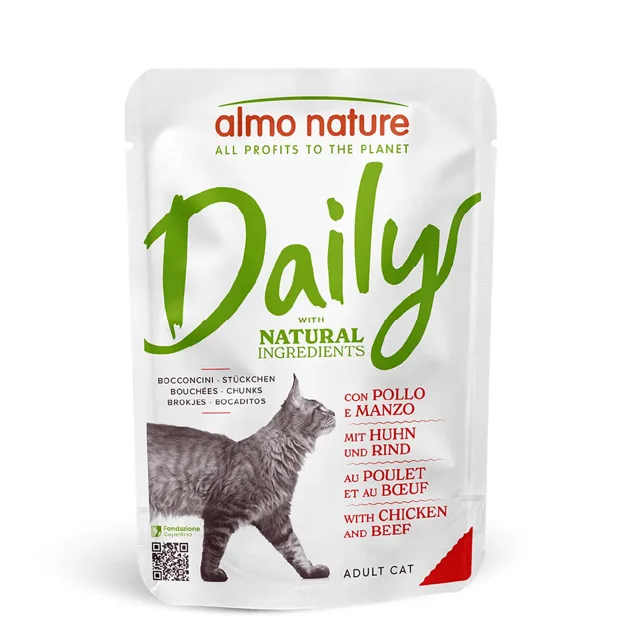 Almo Nature Cat Daily Menu kapsička 6 x 70 g - kuře & hovězí