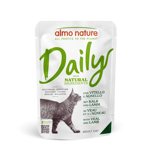 Almo Nature Cat Daily Menu kapsička 6 x 70 g - telecí & jehněčí