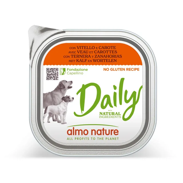 Almo Nature Daily 18 × 300 g – výhodné balení - s hovězím a brambory