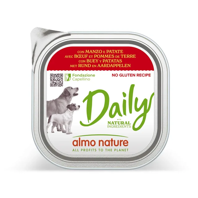 Almo Nature Daily 9 × 300 g - hovězí a brambory
