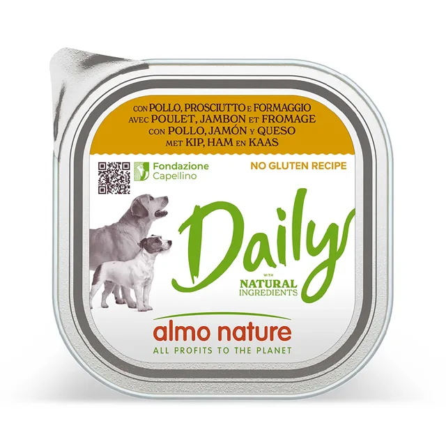 Almo Nature Daily 9 × 300 g - kuřecí, šunka a sýr