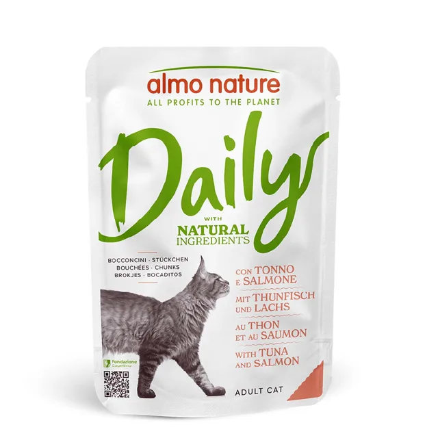 Almo Nature Daily Menu Pouch 12 x 70 g – výhodné balení - tuňák a losos