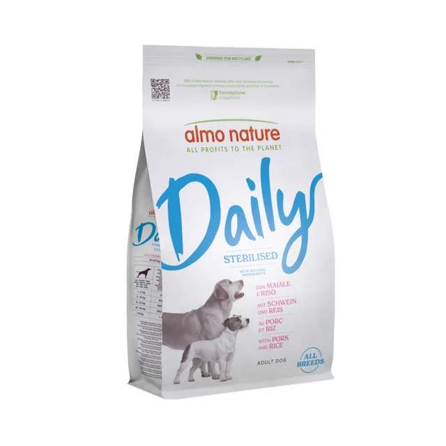 Almo Nature Daily Sterilised všechna plemena vepřové a rýže - 12 kg