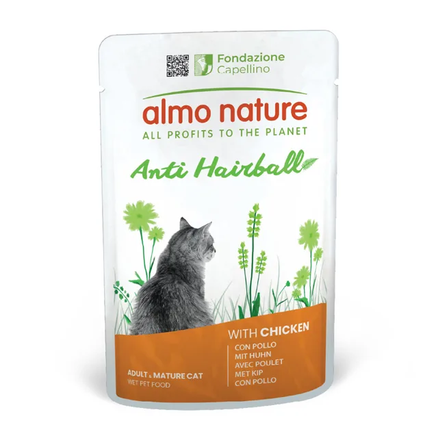 Almo Nature Functional Anti Hairball - 12 x 70 g s hovězím