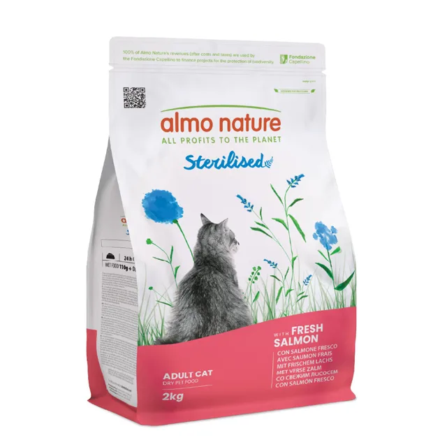 Almo Nature Functional Sterilised Cat losos s rýží - Výhodné balení 2 x 2 kg