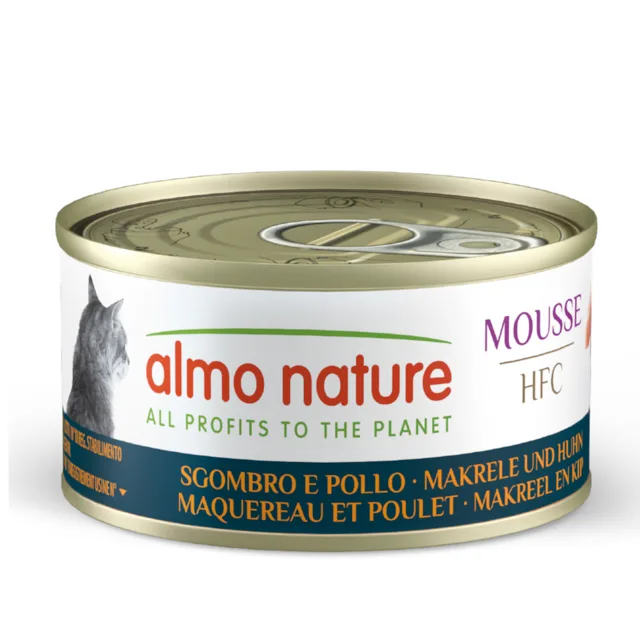 Almo Nature HFC Cat Mousse 6 x 70 g - Makrela a kuře