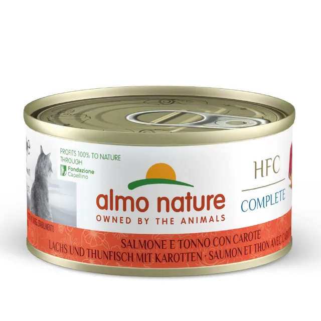 Almo Nature HFC Complete 6 x 70 g - losos a tuňák s mrkví