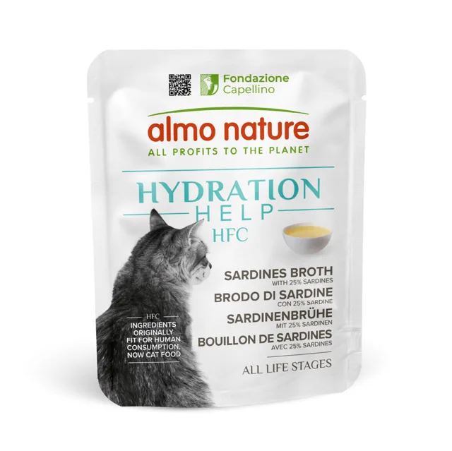 Almo Nature HFC Hydration Help 24 x 50 g - výhodné balení - sardinkový vývar se sardinkami