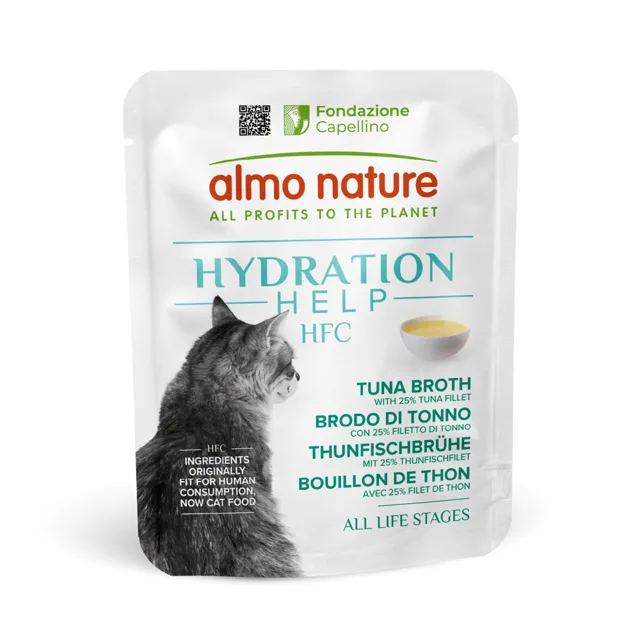 Almo Nature HFC Hydration Help 24 x 50 g - výhodné balení - tuňákový vývar s filetem z tuňáka
