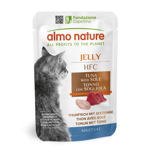 Almo Nature HFC Jelly kapsička 6 x 55 g - tuňák & mořský jazyk
