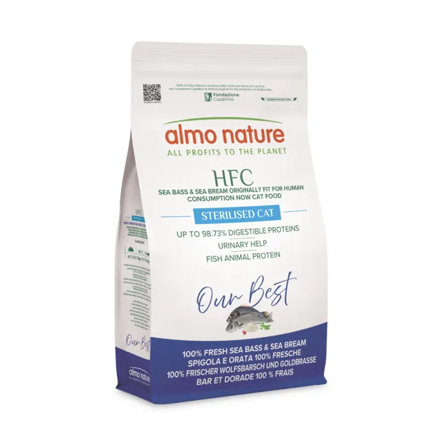 Almo Nature HFC Longevity Sterilized mořský vlk a pražma královská - 1,2 kg