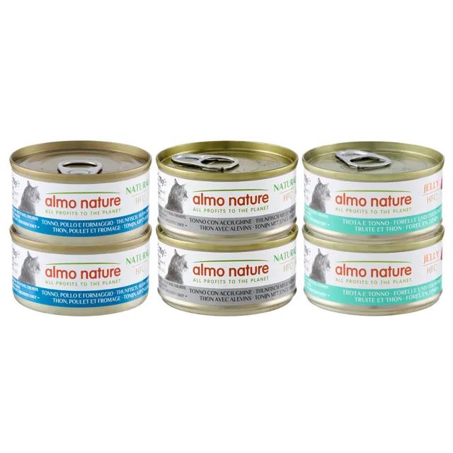 Almo Nature HFC Natural 6 x 70 g - Mix tuňák 3 druhy