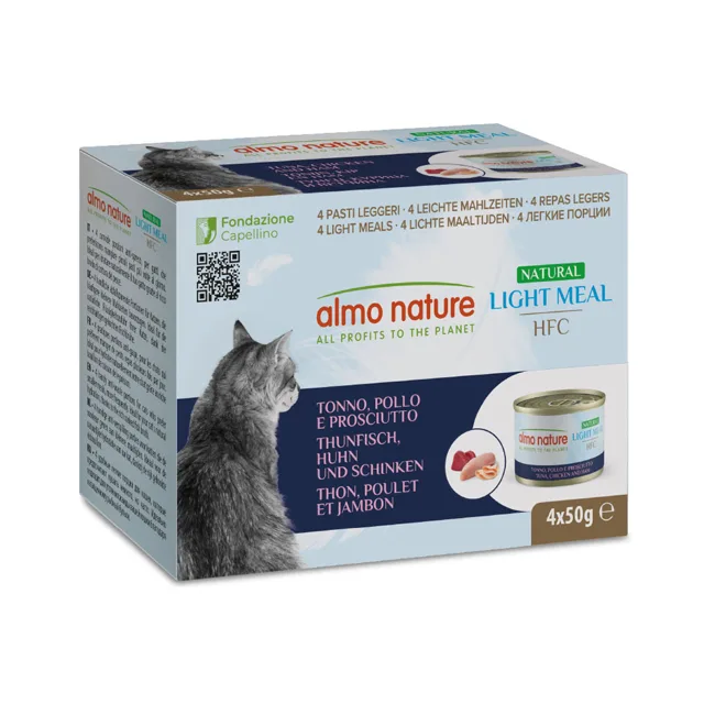 Almo Nature HFC Natural Light 4 x 50 g - tuňák, kuřecí a šunka
