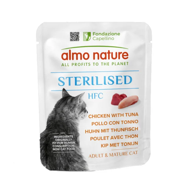 Almo Nature HFC Sterilised 6 x 50 g - Kuře s tuňákem