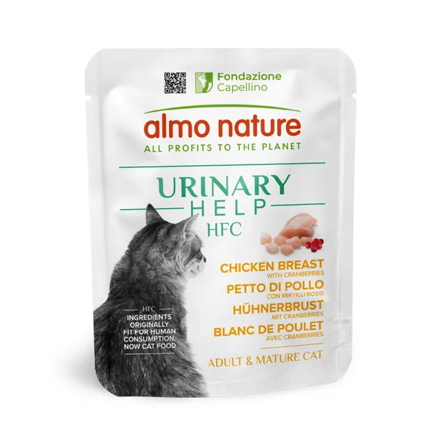 Almo Nature HFC Urinary Help 24 x 50 g - výhodné balení - kuřecí prsa s brusinkami