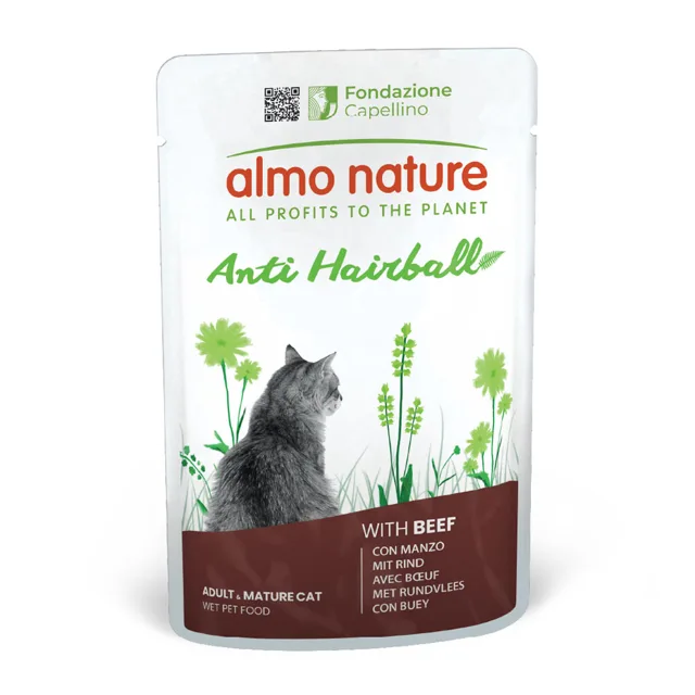 Almo Nature Holistic Anti Hairball - 12 x 70 g s hovězím