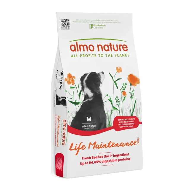 Almo Nature Life Maintenance Adult Beef & Rice Medium - Výhodné balení 2 x 12 kg